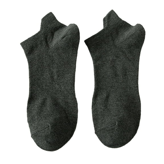 HUANLEDASH 1 Pair Men Boat Socks Low-cut Shallow Cotton Solid Color High Elasticity Anti-slip Soft Sweat-absorption Anti-shrink Sports Short Invisible Socks