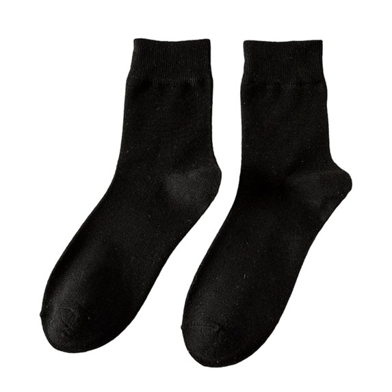 HUANLEDASH 1 Pair Men Socks Mid-tube No Odor Solid Color High Elasticity Anti-slip Breathable Soft Warm Sweat-absorption Anti-shrink Sports Cotton Socks