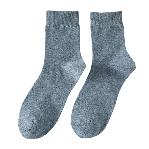 HUANLEDASH 1 Pair Men Socks Mid-tube No Odor Solid Color High Elasticity Anti-slip Breathable Soft Warm Sweat-absorption Anti-shrink Sports Cotton Socks