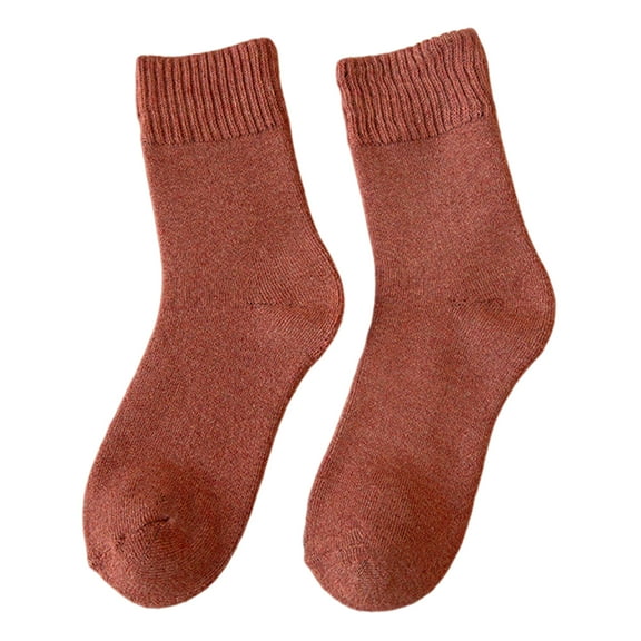 HUANLEDASH 1 Pair Men Winter Socks Mid-tube Thick Thermal Insulation Home Bedroom Wear Floor Socks Solid Color Anti-slip Knitted Daily Wear Sport Socks