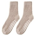 thumbnail image 1 of HUANLEDASH 1 Pair Non-Slip Fuzzy Cozy Socks Super Soft Non-Fading Cold Protection Winter Warm Fluffy Sleep Socks for Women, 1 of 1