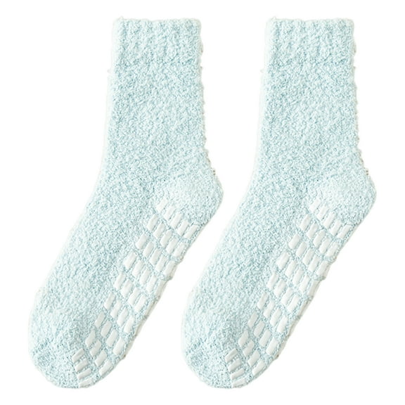 HUANLEDASH 1 Pair Non-Slip Fuzzy Cozy Socks Super Soft Non-Fading Cold Protection Winter Warm Fluffy Sleep Socks for Women
