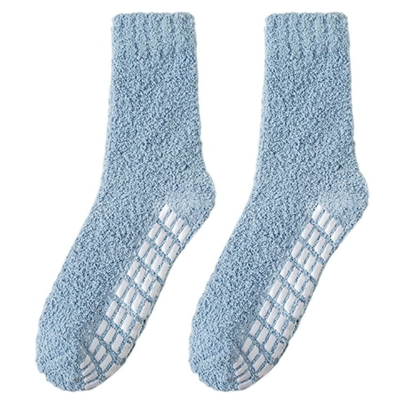 HUANLEDASH 1 Pair Non-Slip Fuzzy Cozy Socks Super Soft Non-Fading Cold Protection Winter Warm Fluffy Sleep Socks for Women