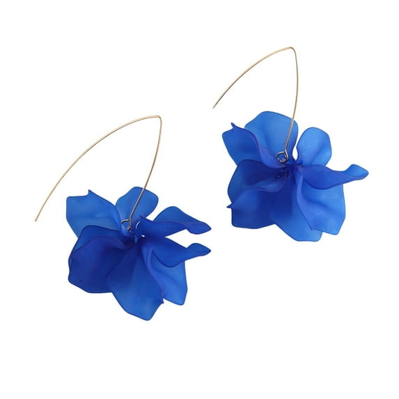 HUANLEDASH 1 Pair Petal Pendant Drop Earrings Long Style Dangle Earrings Women Piercing Hook Earrings Jewelry Gift