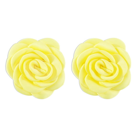 HUANLEDASH 1 Pair Rose Stud Earrings Elegant Camellia Flower Design Solid Color Women Summer Elegant Earring Comfortable Anti-Allergic Party Jewelry