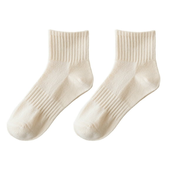 HUANLEDASH 1 Pair Summer Thin Solid Color Mid-tube Socks Mesh Thin Breathable Anti-slip Ribbed Cuffs Sport Socks Shoes Accessories