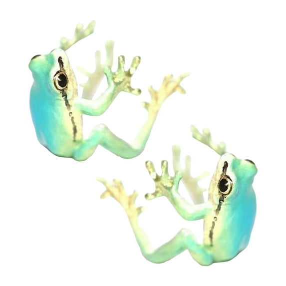 HUANLEDASH 1 Pair Tree Frog Ear Clips Realistic Animal Shape Electroplated Polished Ani-slip Non-pierced Alloy Party Events Daily Wear Earrings
