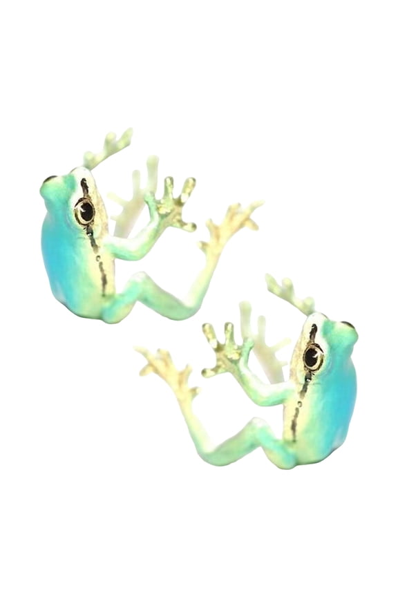 1 Pair Tree Frog Ear Clips Realistic Animal Shape Electroplated Polished Ani-slip Non-pierced Alloy Party Events Daily Wear Earrings