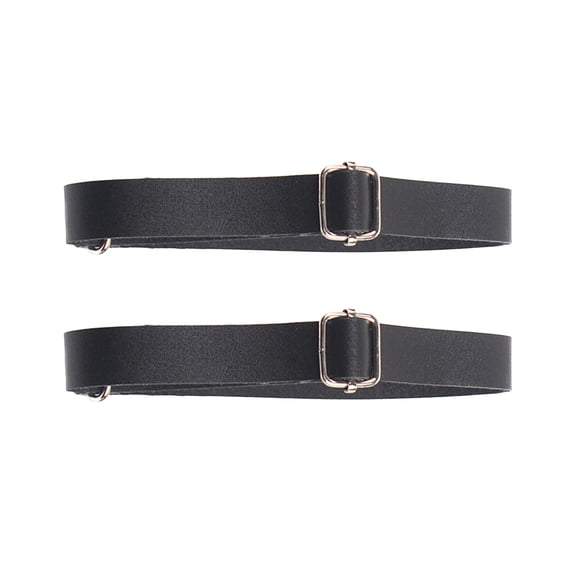 HUANLEDASH 1 Pair Unisex Armband Adjustable Faux Leather 1.5CM Width Solid Color Elastic Shirt Sleeve Holder Arm Cuffs Bands Party Wedding Clothing Accessories