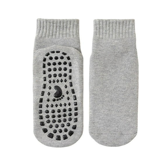 HUANLEDASH 1 Pair Unisex Socks Mid-tube No Odor Thickened Warm Solid Color Silicone Bottom High Elasticity Anti-slip Sweat-absorption Anti-shrink Sports Winter Socks
