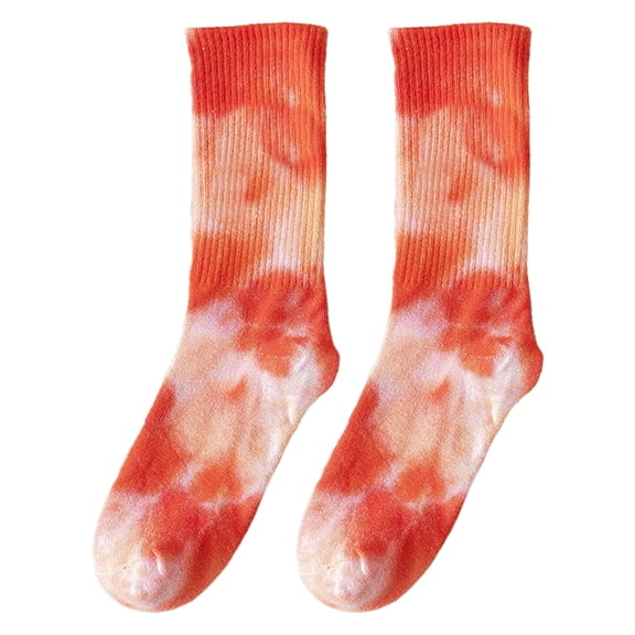 HUANLEDASH 1 Pair Unisex Socks Mid-tube Tie-dye No Odor Thin High Elasticity Anti-slip Sweat-absorption Anti-shrink Sports Four Season Basketball Calf Socks
