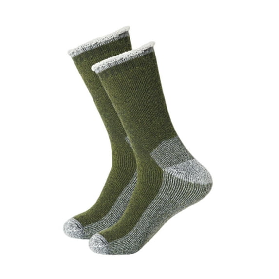 HUANLEDASH 1 Pair Unisex Winter Socks Mid-tube Wool Socks for Hiking Sports Machine Washable Moisture-Wicking Keep Warm Anti-slip Daily Stockings