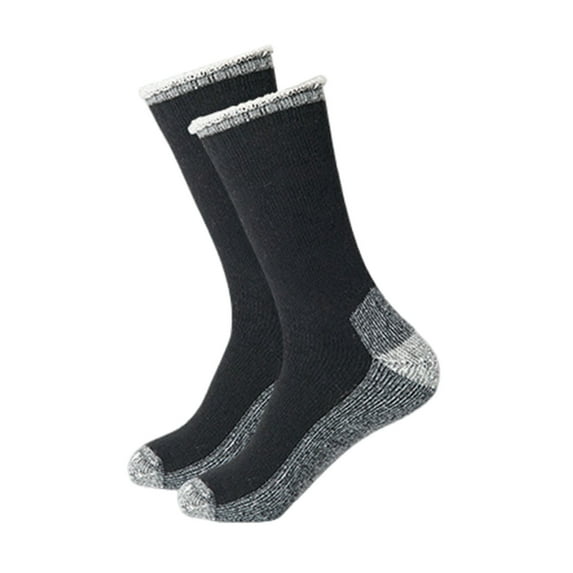 HUANLEDASH 1 Pair Unisex Winter Socks Mid-tube Wool Socks for Hiking Sports Machine Washable Moisture-Wicking Keep Warm Anti-slip Daily Stockings