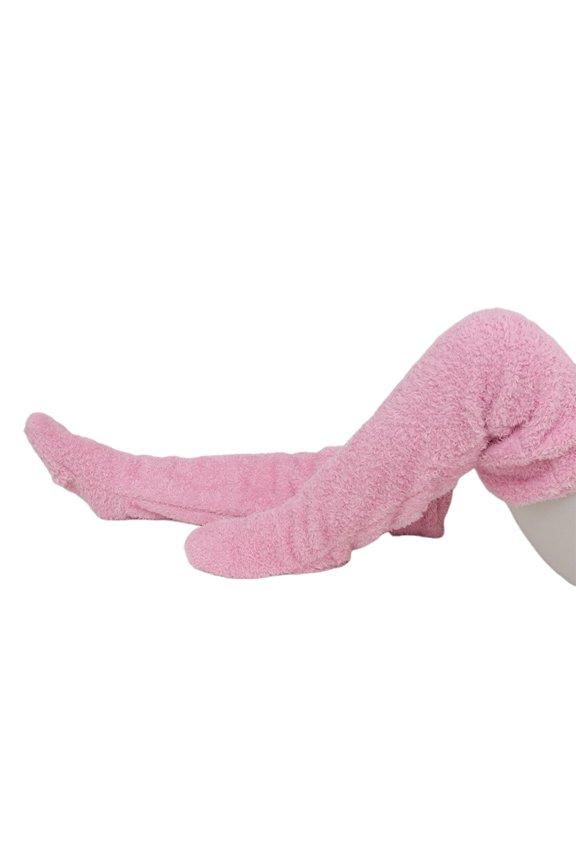 1 Pair Winter Floor Socks Thickened Coral Fleece High-tube Double Warmth Protects Knee Joints Anti-slip Long Socks Holiday Gift Warm Leg Socks