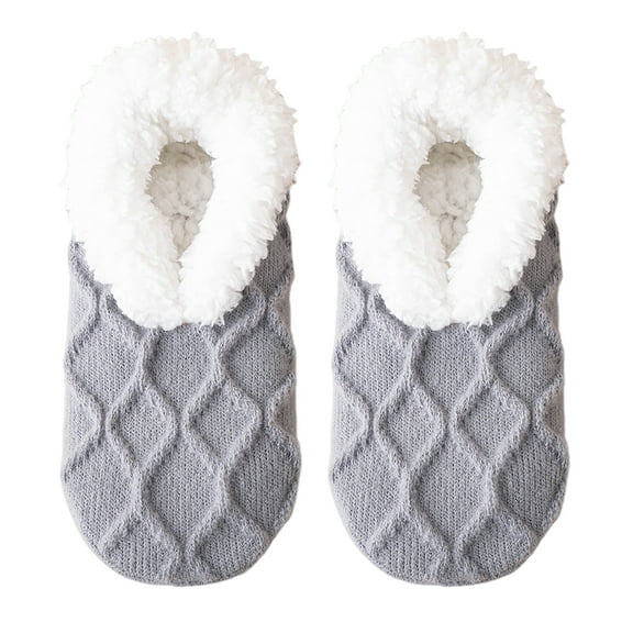 HUANLEDASH 1 Pair Winter Floor Socks Thickened Fuzzy Plush Cold Resistance Anti-slip Sole Leg Warmer Fall Winter Floor Socks Holiday Gift Postpartum Sleep Socks