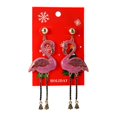 thumbnail image 1 of HUANLEDASH 1 Pair Women Christmas Earrings Christmas Tree Elk Santa Bell Shape Rhinestone Decor Hoop Earrings New Year Party Hanging Earrings Lady Jewelry, 1 of 1
