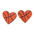 thumbnail image 1 of HUANLEDASH 1 Pair Women Ear Studs No Inflammation Print Anti-allergy Lightweight Contrast Colors Ear Decoration Heart Shape Sports Game Baseball Stud Earrings Ear Jewelry, 1 of 1