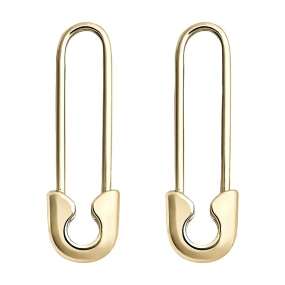 HUANLEDASH 1 Pair Women Earrings Hollow Out Pin Shape Polished Electroplating Metal Lightweight Daily Life Festivals Parties Dates Ear Jewelry