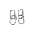 thumbnail image 1 of HUANLEDASH 1 Pair Women Earrings Paper Clip Shape Hollow Out Polished Alloy Geometric Bland Style Club Party Commuting Hanging Earrings Ear Jewelry, 1 of 1