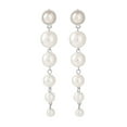 thumbnail image 1 of HUANLEDASH 1 Pair Women Long Earrings Faux Pearl Polished Stainless Exquisite Tassel Hanging Earrings Party Prom Dangle Earrings Ear Jewelry, 1 of 1