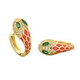 thumbnail image 1 of HUANLEDASH 1 Pair Women Small Hoop Earrings Shiny Rhinestones Inlaid Snake Shape Ear Clips Earrings Jewelry Gift, 1 of 1