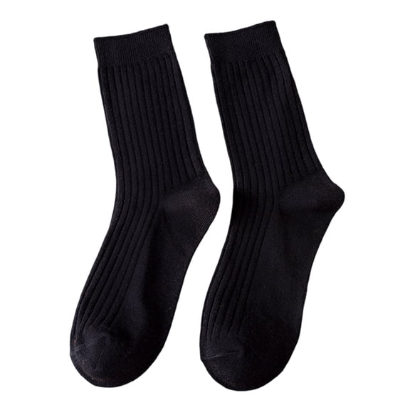 HUANLEDASH 1 Pair Women Socks Mid-tube No Odor Japanese Style Solid Color High Elasticity Anti-slip Breathable Soft Sweat-absorption Anti-shrink Sports Cotton Socks