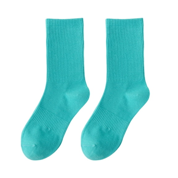 HUANLEDASH 1 Pair Women Socks Mid-tube No Odor Retro Solid Color High Elasticity Anti-slip Breathable Soft Sweat-absorption Anti-shrink Sports Cotton Socks