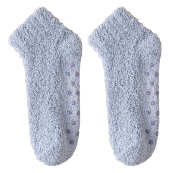 HUANLEDASH 1 Pair Women Socks Mid-tube No Odor Thickened Coral Fleece Warm Solid Color Silicone Bottom High Elasticity Anti-slip Sweat-absorption Anti-shrink Sports Winter Socks