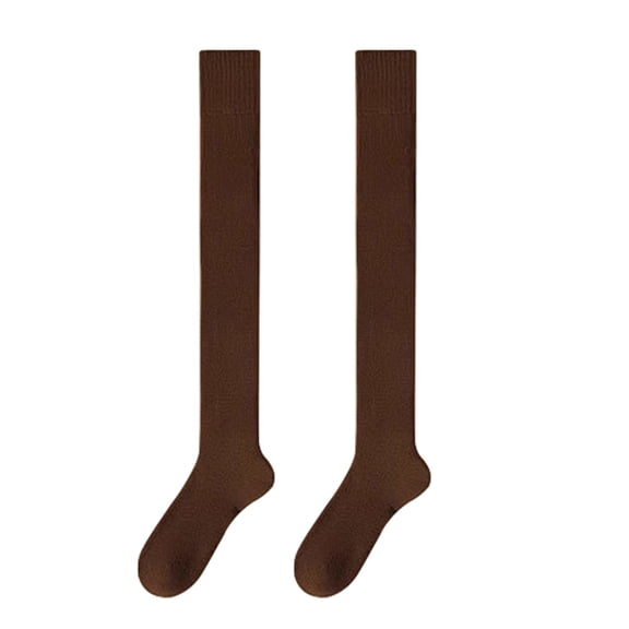 HUANLEDASH 1 Pair Women Winter Socks Plush Over Knee Socks Anti-slip Solid Color Warm Thickened Stockings Warmth Socks for Various Occasions