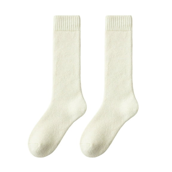 HUANLEDASH 1 Pair Women Winter Socks Thickened Plush Knee Length Long-tube High Elasticity Wrapping Anti-slip Floor Socks Comfort Warmth Sleeping Stockings