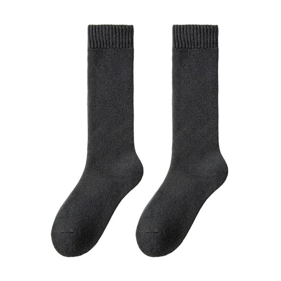 HUANLEDASH 1 Pair Women Winter Socks Thickened Plush Knee Length Long-tube High Elasticity Wrapping Anti-slip Floor Socks Comfort Warmth Sleeping Stockings