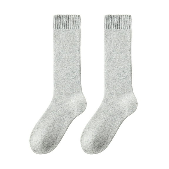 HUANLEDASH 1 Pair Women Winter Socks Thickened Plush Knee Length Long-tube High Elasticity Wrapping Anti-slip Floor Socks Comfort Warmth Sleeping Stockings