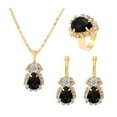 thumbnail image 1 of HUANLEDASH 1 Set Jewelry Set Rhinestone Earrings Necklace Color Matching Adjustable Length Polished Prom Party Wedding Party Bride Jewelry Necklace Earrings Ring Set, 1 of 1