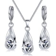 thumbnail image 1 of HUANLEDASH 1 Set Pendant Earrings Rhinestone Cubic Zirconia High Gloss Temperament Geometric Decoration Shinny Fashion Spiral Shaped Necklace Set Women Accessory, 1 of 1