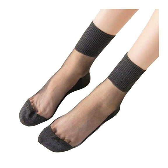 HUANLEDASH 10 Pairs Women's Sheer Glitter Ankle Socks Silky Transparent Sparkly Socks Ultrathin Shiny Short Socks for Spring Summer