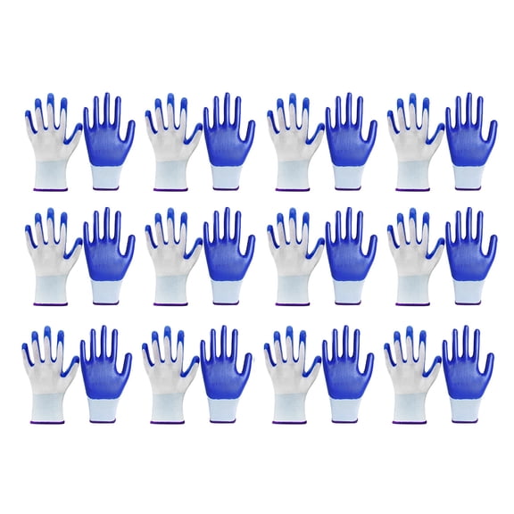 HUANLEDASH 12 Pairs Labor Gloves Adjustable Wrist Five Fingers Anti-slip Thick Wear-resistant Safety Work Builder Gloves Mechanic Welding Gloves Carpentry Gardening Gloves