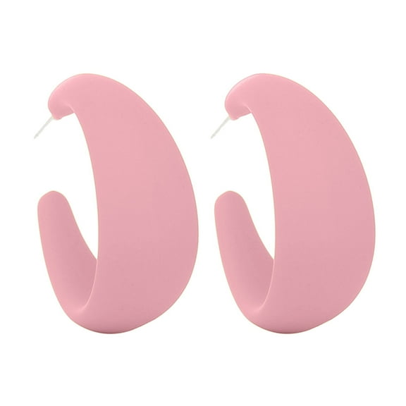 HUANLEDASH 1Pc Drop Earring Vibrant Color Non-Irritation Lightweight Exaggerated C-Shaped Dangle Earring Piercing Jewelry Accessories