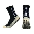 thumbnail image 1 of HUANLEDASH 2 Pairs Men Sport Socks Anti-slip Silicone Bottom Mid-tube Sweat Absorption Fine Knitting High Elasticity Daily Wear Football Basketball Calf Socks, 1 of 1