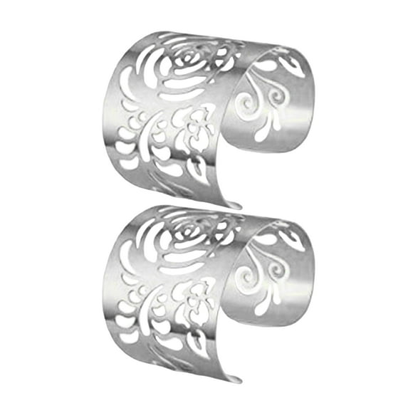 HUANLEDASH 2 Pcs Adjustable Wide Opening Bracelet Individual Retro Style Hollow Out Polished Metal Arm Cuff Cosplay Performance Sleeve Bracelet