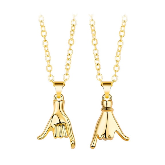 HUANLEDASH 2 Pcs Couple Matching Necklace Set Pinky Promise Matching Necklaces Best Friends Matching Necklace Valentines Day Anniversaries Gift