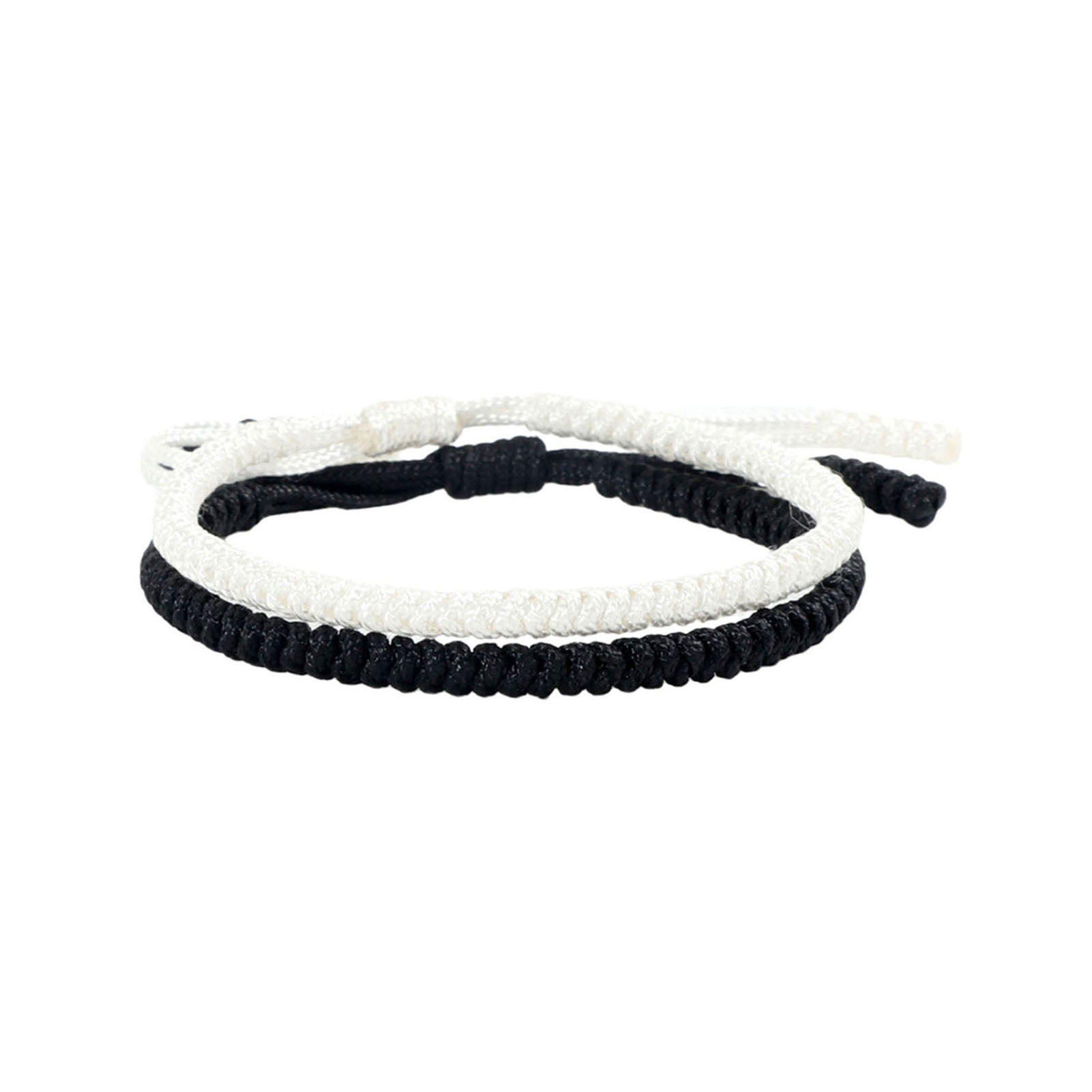 2-Piece Resin Moon & Stone Bracelet Set - Hand Woven Stretch String Adjustable Friendship Bracelets For Couples With Wish Card