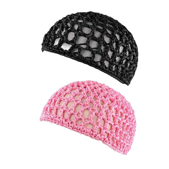 HUANLEDASH 2 Pcs Nightcap Thick Yarn Crochet Elastic Hollow Out Net Multi-Purpose Mesh Cap for Sleeping Daily Wear Sleeping Hair Cap for Short to Medium Length Hair