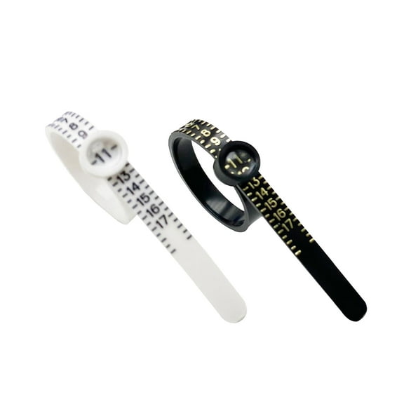 HUANLEDASH 2 Pcs Ring Sizers with Magnified Glass for Convenient Reading Accurate Scale 1-17 Ring Measuring Belt Reusable US Finger Size Gauge Jewelry Sizing Tool