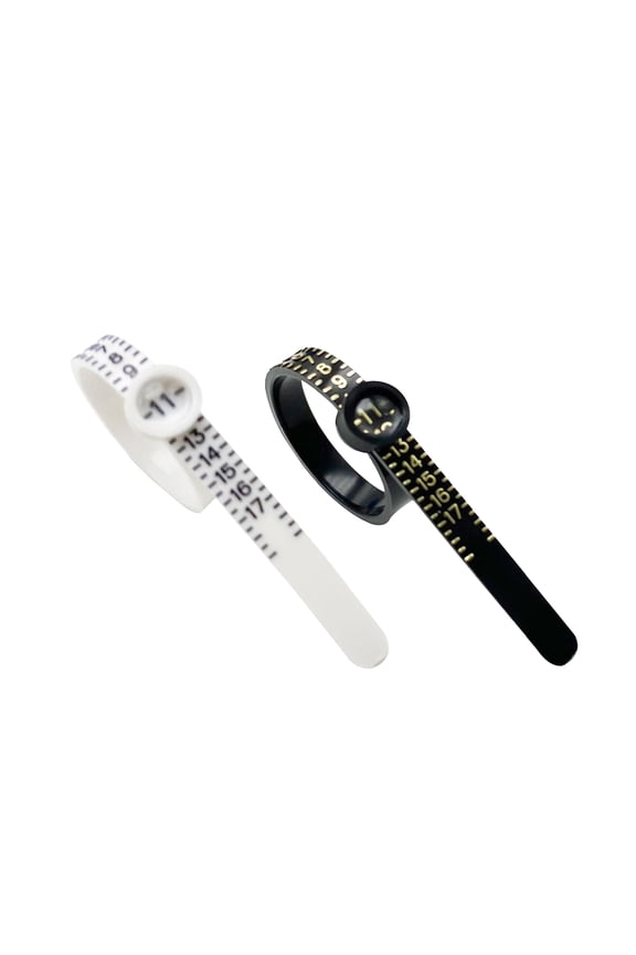 2 Pcs Ring Sizers with Magnified Glass for Convenient Reading Accurate Scale 1-17 Ring Measuring Belt Reusable US Finger Size Gauge Jewelry Sizing Tool