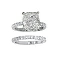 thumbnail image 1 of HUANLEDASH 2 Pcs/Set Couple Ring Set Geometric Cubic Zirconia Wedding Bridal Matching Ring Electroplated Copper Birthday Anniversary Present Finger Rings, 1 of 1