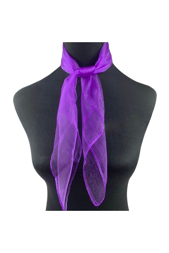 2 Pcs Women Kerchief Smooth Satin See-through Solid Color Mesh Thin Adjustable Decorative Lightweight Soft Aquaman Dance Square Dance Stewardess Neck Kerchief