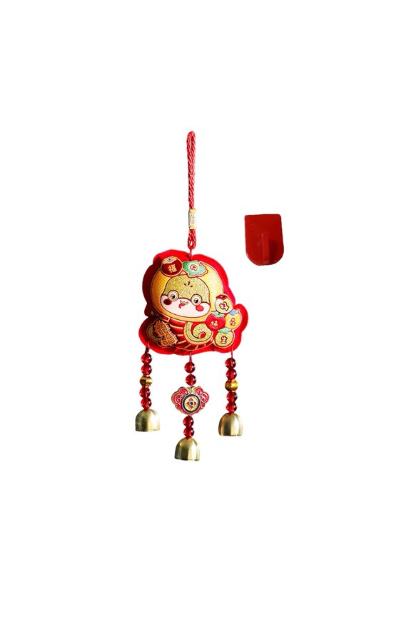 2025 New Year Hanging Pendant with Hook The Year of Snake Auspicious Cartoon Lion Best Fortune Tassel Tree Window Car Decoration Pendant