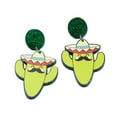 thumbnail image 1 of HUANLEDASH 2Pcs Mexican Carnival Stud Earrings Colorful Hats Violin Design Various Styles Mexican Earrings for Women, 1 of 1