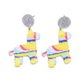 thumbnail image 1 of HUANLEDASH 2Pcs Mexican Carnival Stud Earrings Colorful Hats Violin Design Various Styles Mexican Earrings for Women, 1 of 1