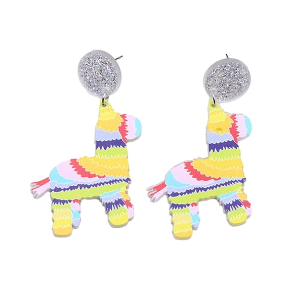 HUANLEDASH 2Pcs Mexican Carnival Stud Earrings Colorful Hats Violin Design Various Styles Mexican Earrings for Women